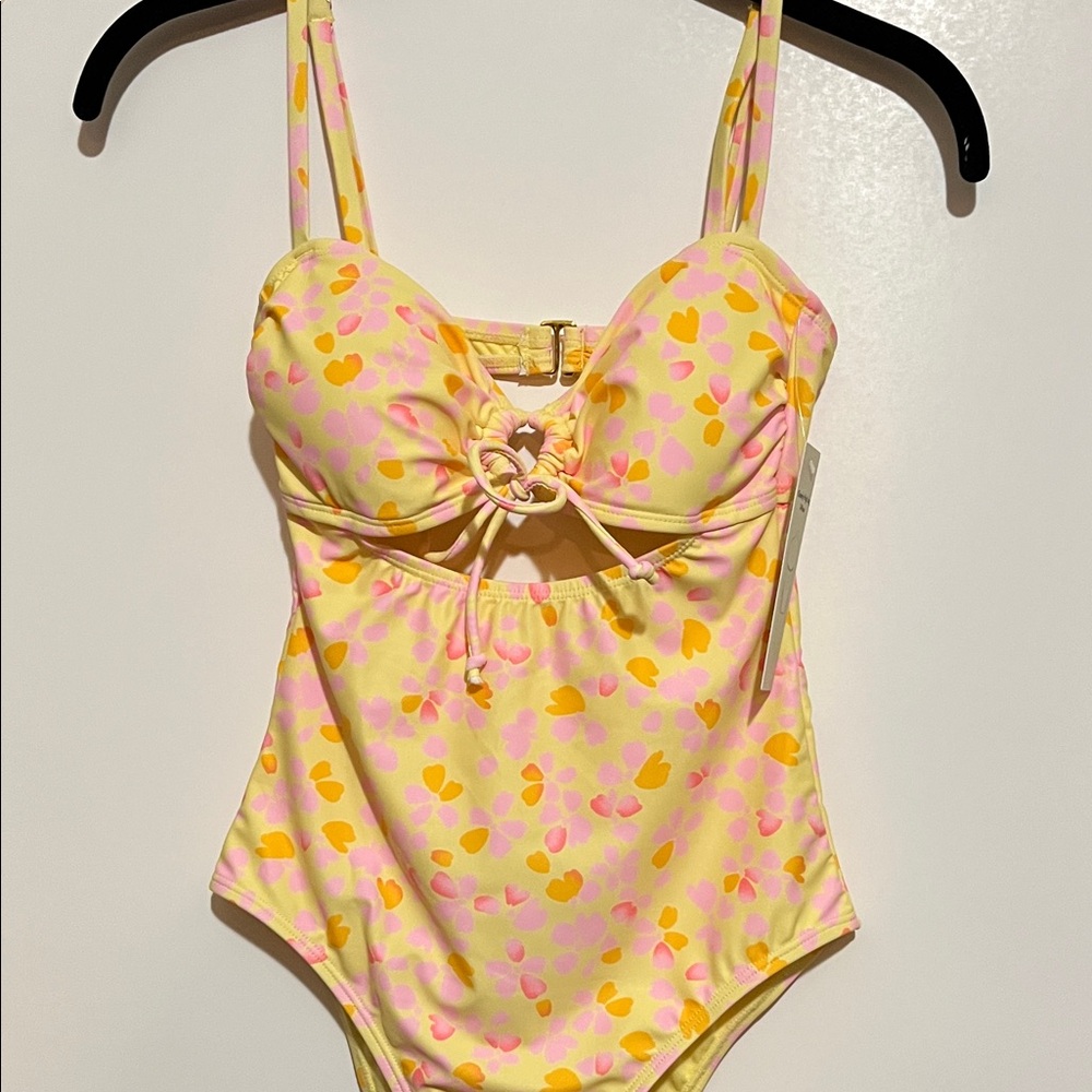 No Boundaries Yellow and Pink Floral One Piece Swimsuit